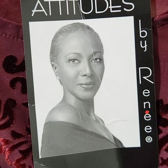 Attitudes by Renee top For Women Size Medium Red Velvet Sheer Relax Fit - Picture 8 of 12